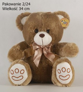 Pluszak Miś 33 cm siedzacy z kokardą DEEF 3441