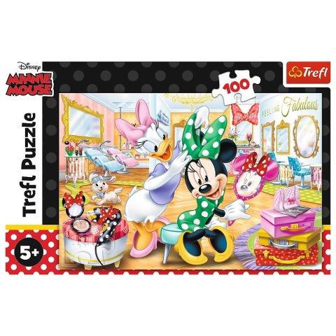 Puzzle 100 elementów Minnie w salonie kosmetycznym TREFL 16387 TREF