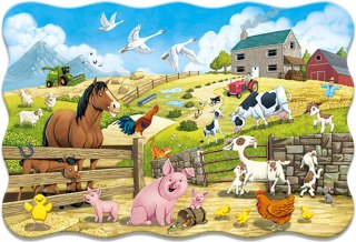Puzzle 20 Maxi podłogowe, konturowe Animals on the Farm CASTORLAND C-02429