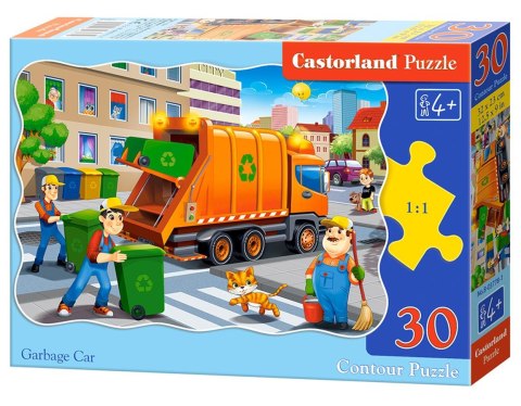 Puzzle 30 elementów, konturowe Garbage Car CASTORLAND B-03778