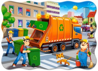 Puzzle 30 elementów, konturowe Garbage Car CASTORLAND B-03778