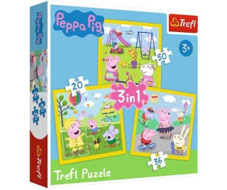 Puzzle 3w1 Wesoły dzień Peppy TREFL 34849 TR