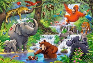 Puzzle 40 Maxi podłogowe Jungle Animals CASTORLAND B-040315
