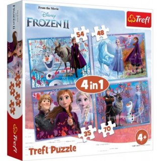 Puzzle 4w1 Frozen 2 Podróż w nieznane TREFL 34323
