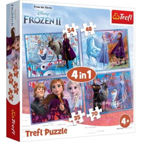 Puzzle 4w1 Frozen 2 Podróż w nieznane TREFL 34323