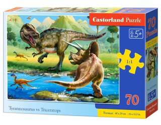 Puzzle 70 elementów Tyrannosaurus vs Triceratops CASTORLAND B-070084