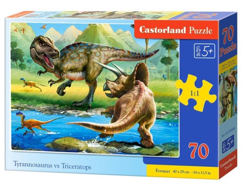 Puzzle 70 elementów Tyrannosaurus vs Triceratops CASTORLAND B-070084