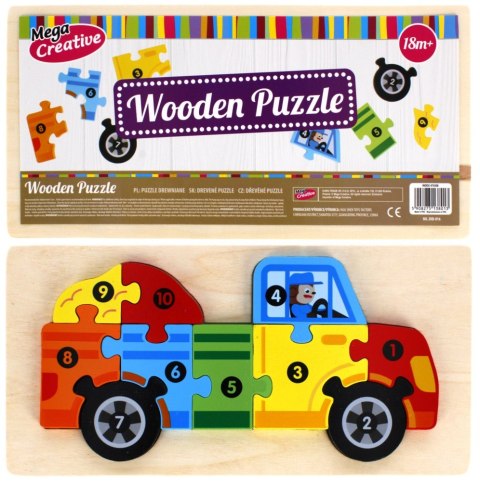 Układanka drewniana Auto 10 elementów MEGA CREATIVE 474356