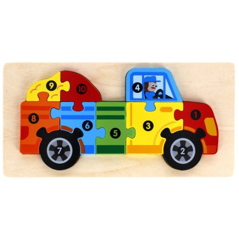 Układanka drewniana Auto 10 elementów MEGA CREATIVE 474356