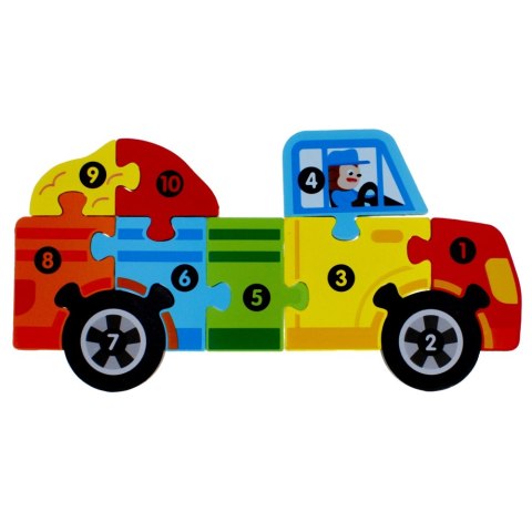 Układanka drewniana Auto 10 elementów MEGA CREATIVE 474356