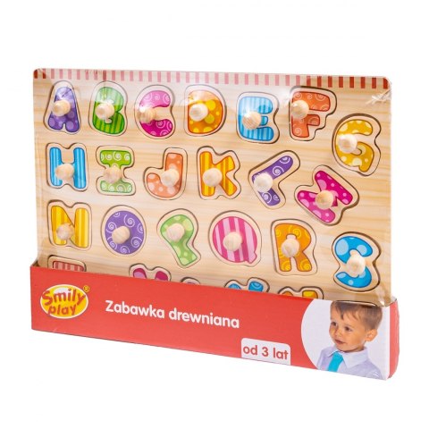 Układanka drewniana Literki SMILY PLAY SPW83601AN