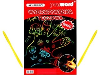 Zestaw kreatywny Wydrapywanka A4/10ARK Tęczowa KORMORAN 406982