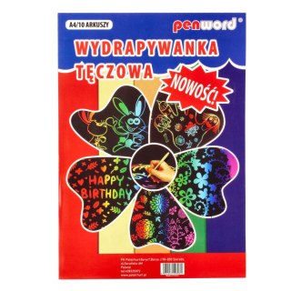Zestaw kreatywny Wydrapywanka A4/10ARK Tęczowa KORMORAN 406982
