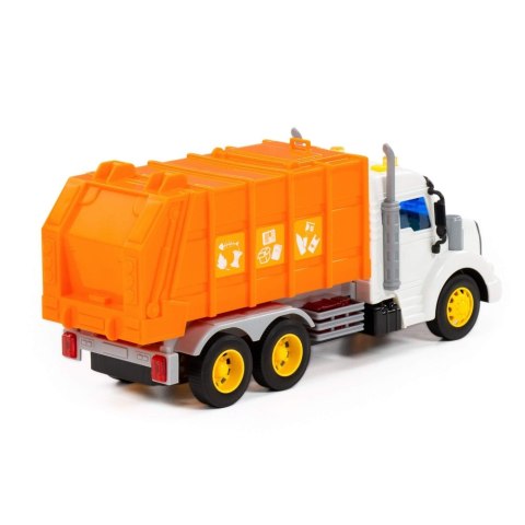 Auto ciężarowe Śmieciarka 34x12x19 pomarańczowa WADER POLESIE 86501 WADP