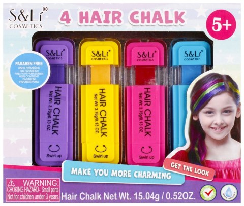 Zestaw fryzjerski do kolorowania włosów 4markery kolorowe MEGA CREATIVE 482031