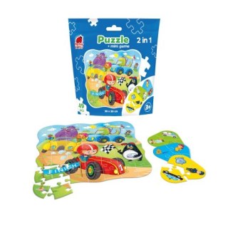 PUZZLE 2W1 49EL AUTA MINI GRA PBH
