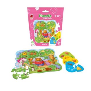 PUZZLE 2W1 49EL MAGICZNY LAS MINI GRA PBH