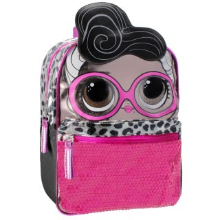 Plecak LOL cekinowy 1zamek 2kieszenie czarny BACKPACKL2