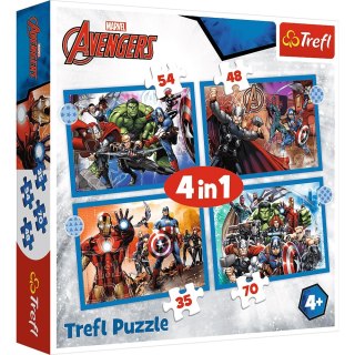 Puzzle 4W1 Odważni Avengersi PUD TREFL 34386