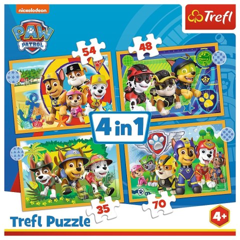 Puzzle 4W1 Wakacyjny Psi Patrol TREFL 34395