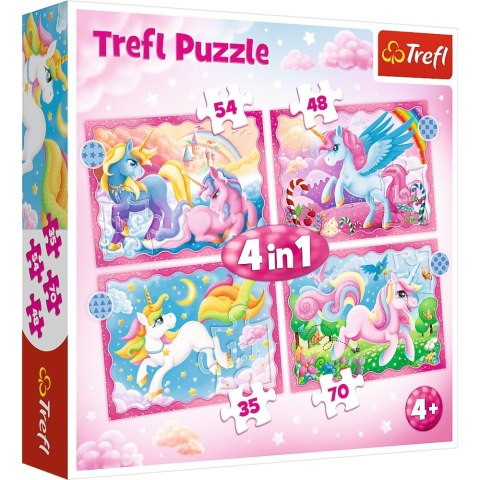 Puzzle 4w1 Jednorożce i Magia TREFL 34389 TR
