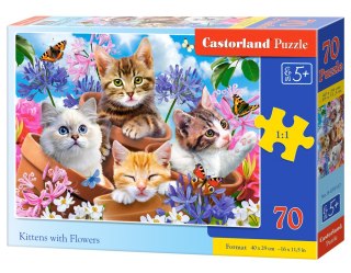 Puzzle 70 elementów Kittens with Flowers CASTORLAND B-070107