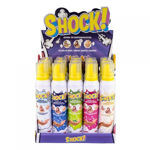 TU3408 DISPLAY SHOCK MULTISENSORYCZNY PIANKO-ŻEL MIX 15 SZT. x 200 ml
