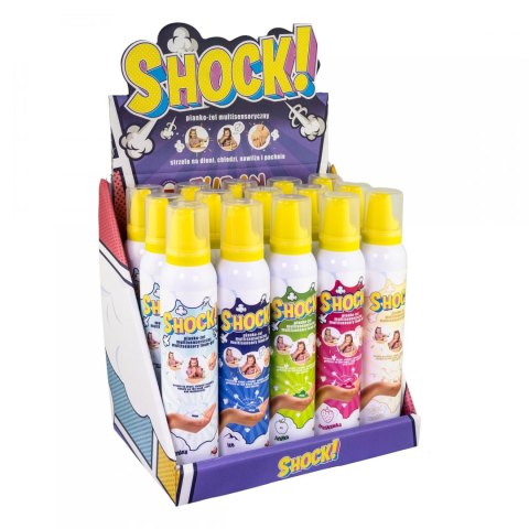 TU3408 DISPLAY SHOCK MULTISENSORYCZNY PIANKO-ŻEL MIX 15 SZT. x 200 ml