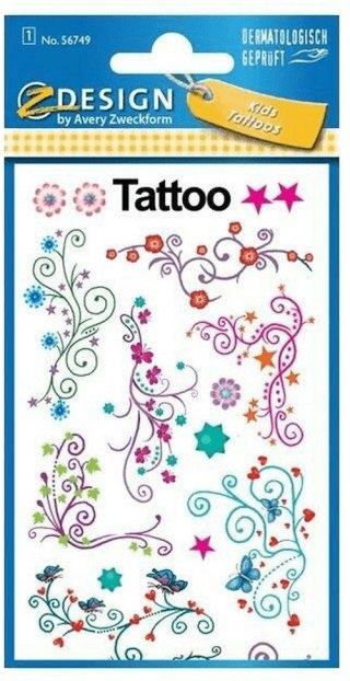 Tatuaż 120X75 Kwiaty/Motyle ZF tattoo B/C ZWECKFORM 56749
