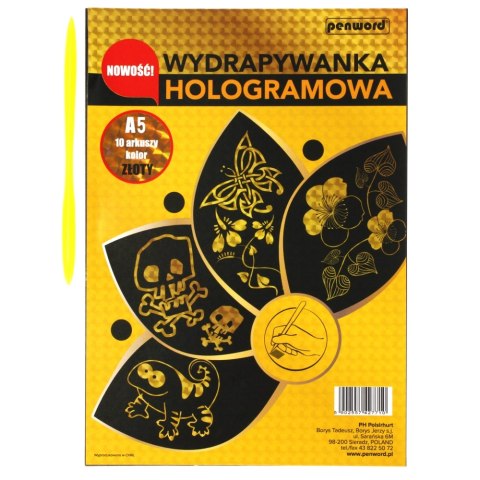 Zestaw kreatywny Wydrapywanka A5/10ARK holograf złota FOL SDM 427710