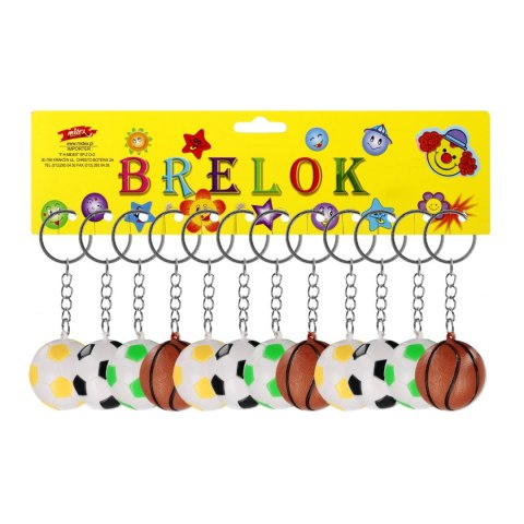 Brelok Piłka 3 cm mix wzorów op.12 szt. MIDEX 0275K