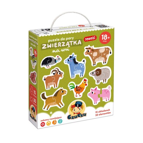 PUZZLE DO PARY ZWIERZĄTKA NA WSI 18m. CZUCZU
