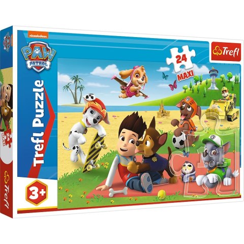 Puzzle 24 elementy Maxi Paw zabawa na kocu TREFL 14346 TREF