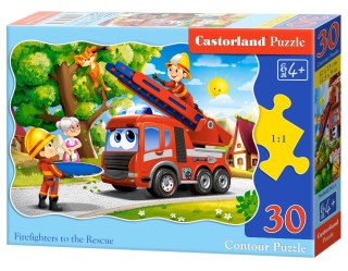 Puzzle 30 elementów, konturowe Firefighters to the Rescue CASTORLAND B-03792