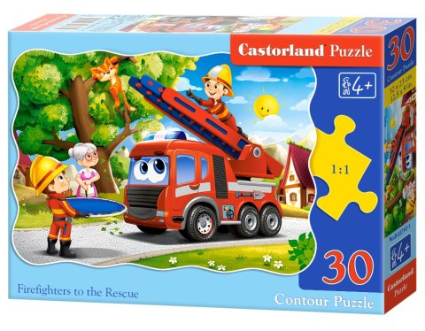 Puzzle 30 elementów, konturowe Firefighters to the Rescue CASTORLAND B-03792