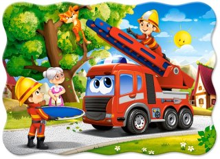 Puzzle 30 elementów, konturowe Firefighters to the Rescue CASTORLAND B-03792