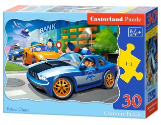 Puzzle 30 elementów, konturowe Police Chase CASTORLAND B-03785