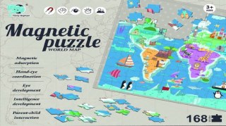 Gra edukacyjna magnetyczna Puzzle Mapa Świata MEGA CREATIVE 502398