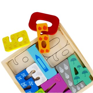 Układanka drewniana 10 elementów Cyferki MEGA CREATIVE 500639