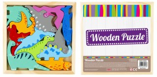 Układanka drewniana 12 elementów Dinozaury MEGA CREATIVE 500646