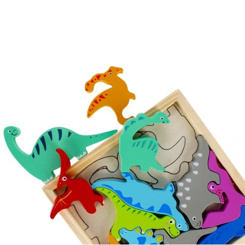 Układanka drewniana 12 elementów Dinozaury MEGA CREATIVE 500646