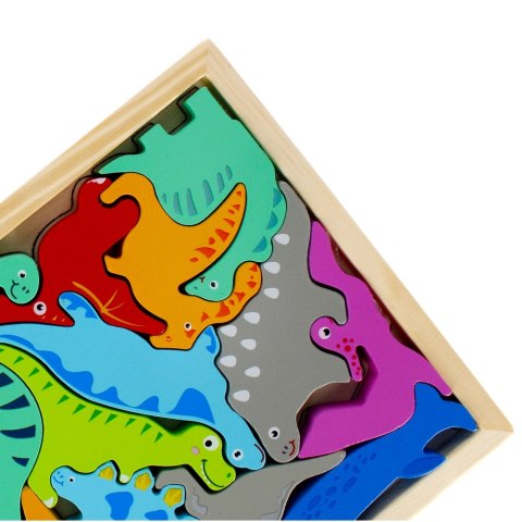 Układanka drewniana 12 elementów Dinozaury MEGA CREATIVE 500646