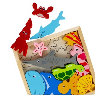 Układanka drewniana 12 elementów Ocean MEGA CREATIVE 500656