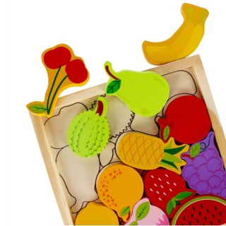 Układanka drewniana 12 elementów Owoce MEGA CREATIVE 500638