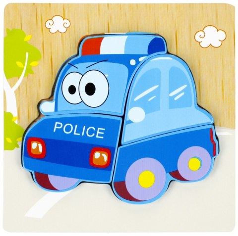 Układanka drewniana 4 elementy Policja MEGA CREATIVE 500637