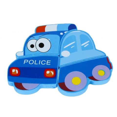 Układanka drewniana 4 elementy Policja MEGA CREATIVE 500637