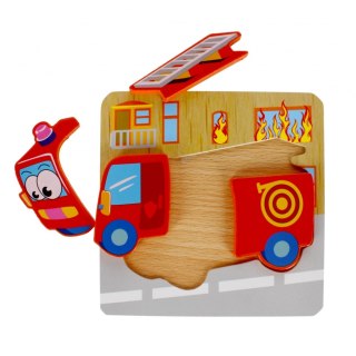 Układanka drewniana 4 elementy Straż MEGA CREATIVE 500634