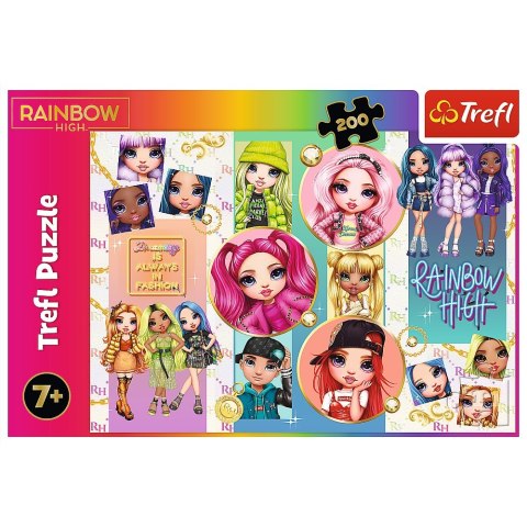 Puzzle 200 elementów Przyjaźń Rainbow High TREFL 13289 TREF