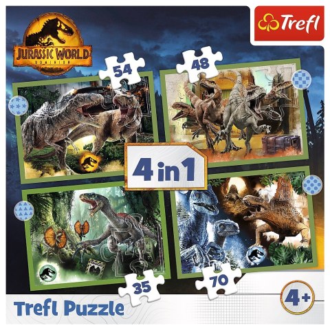 Puzzle 4w1 Grozne Dinozaury TREFL 34607
