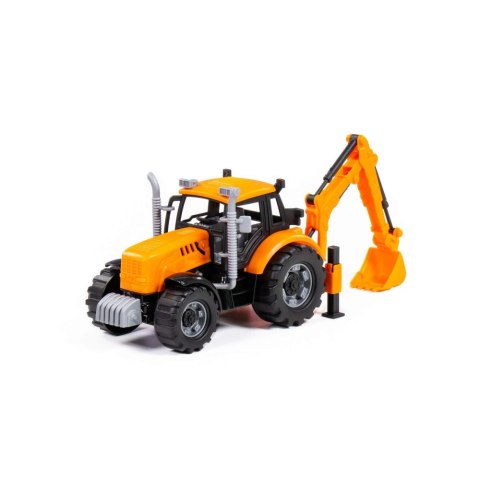 Traktor koparka 25x12x15 Progress pomarańczowy WB WADER POLESIE 91543 WADP